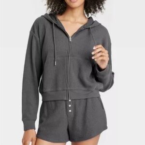 Women's Charcoal Zip-Up Hoodie